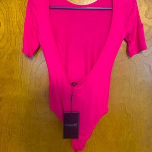 Hot pink low back bodysuit NWT